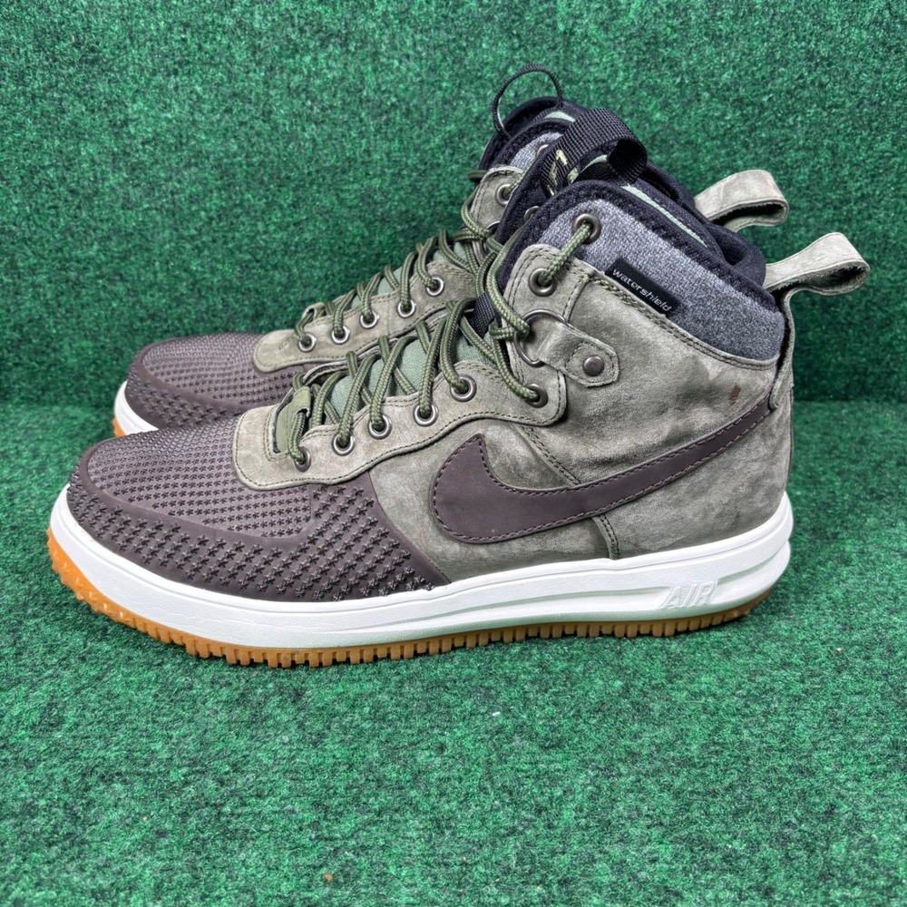 Nike Lunar Force 1 Duckboot Olive Green Winter Boots 805899-202 Mens 12 - Picture 4 of 7
